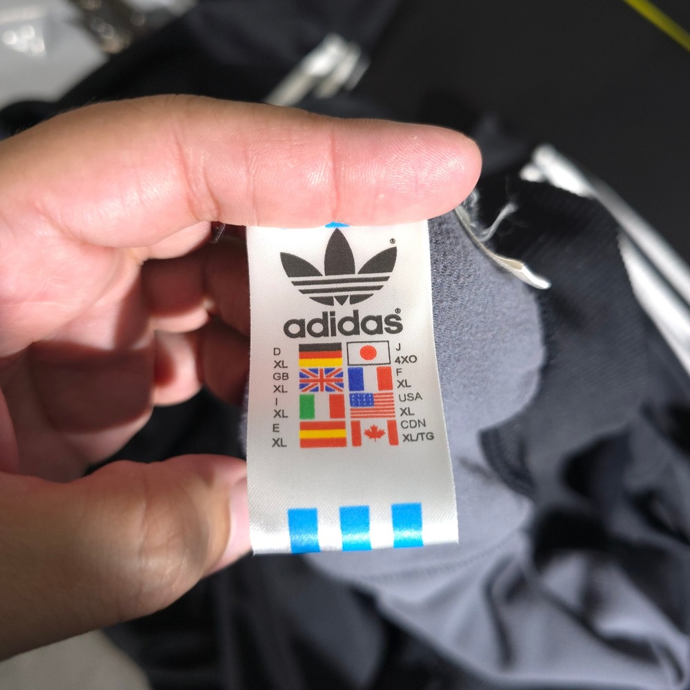 Adidas Originals Track Jacket Mens XLT Black Trefoil 3-Stripe Full Zip AGC 002 - Picture 10 of 14